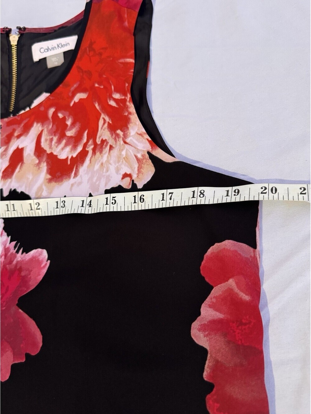 Calvin Klein Bold Floral Spring Wedding Guest Dress Black Womens 10 Cottagecore - Picture 7 of 8